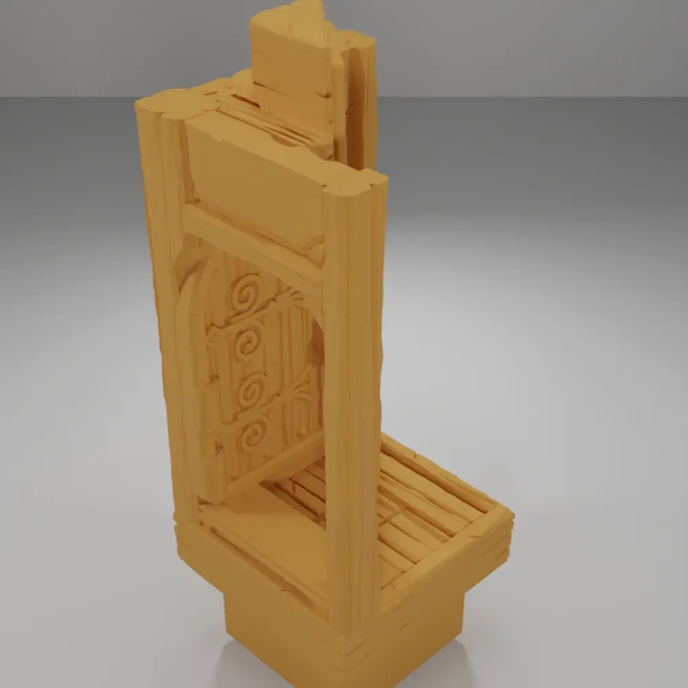 Small Door Angle Right Opened Tall - Medieval Town Part 1 - Dungeon Blocks