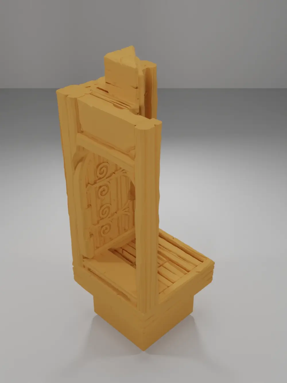 Small Door Angle Right Opened Tall - Medieval Town Part 1 - Dungeon Blocks