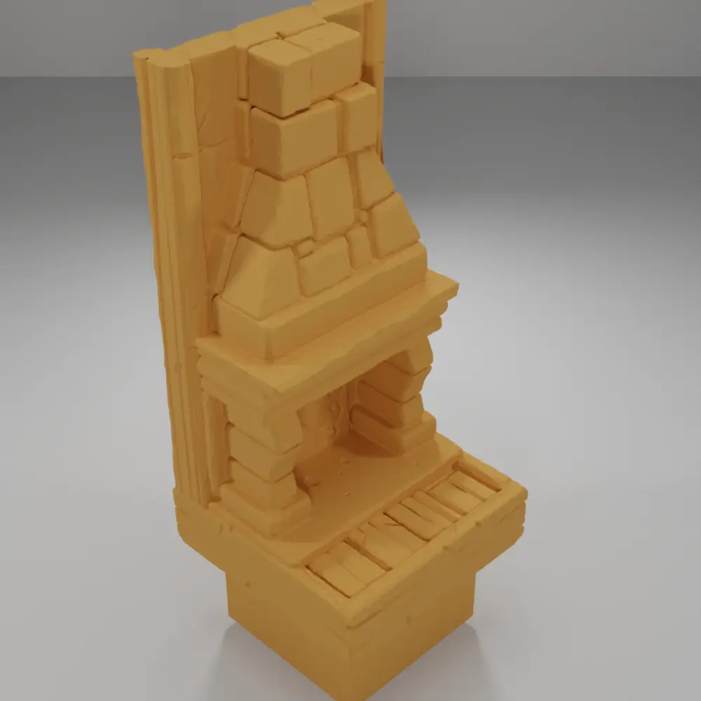 Fireplace Unlit Tall - Medieval Town Part 1 - Dungeon Blocks