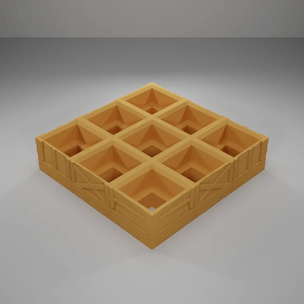 Wood Level Grid 3X3 - Medieval Town Part 1 - Grid
