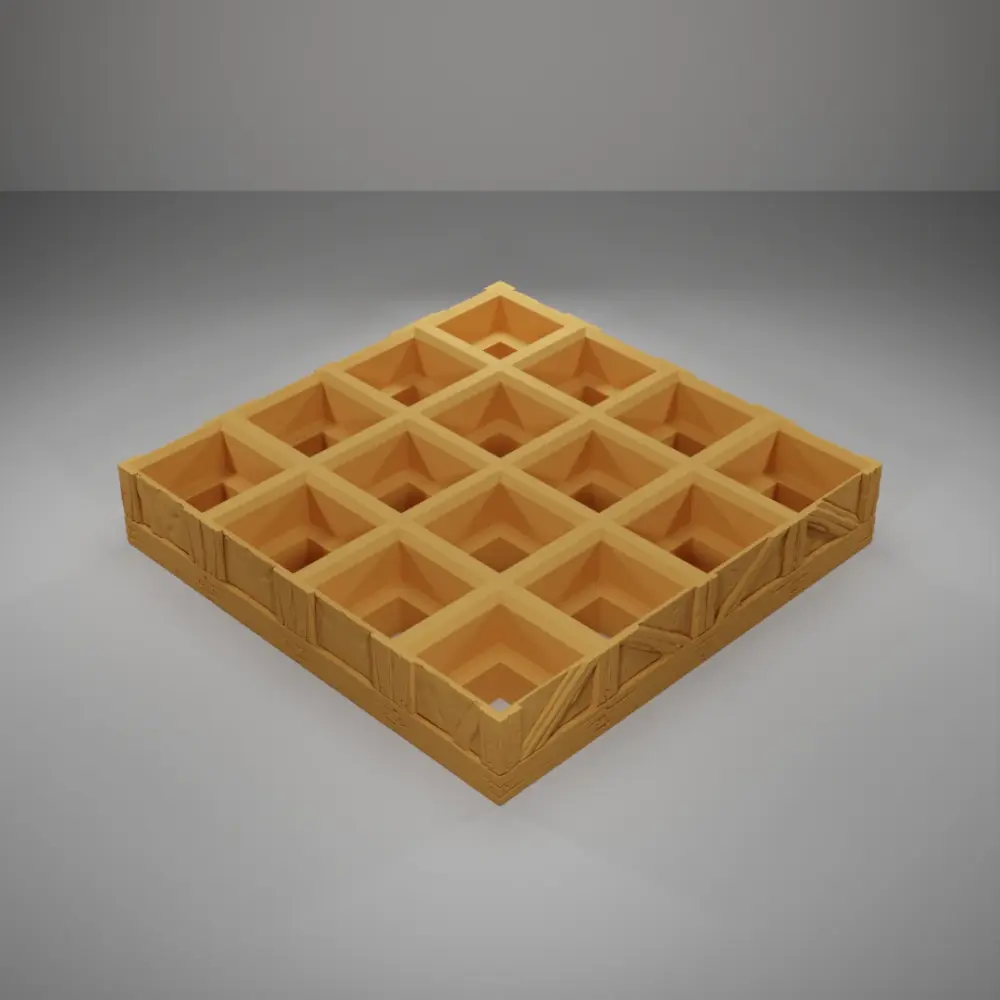 Wood Level Grid 4X4 - Medieval Town Part 1 - Grid