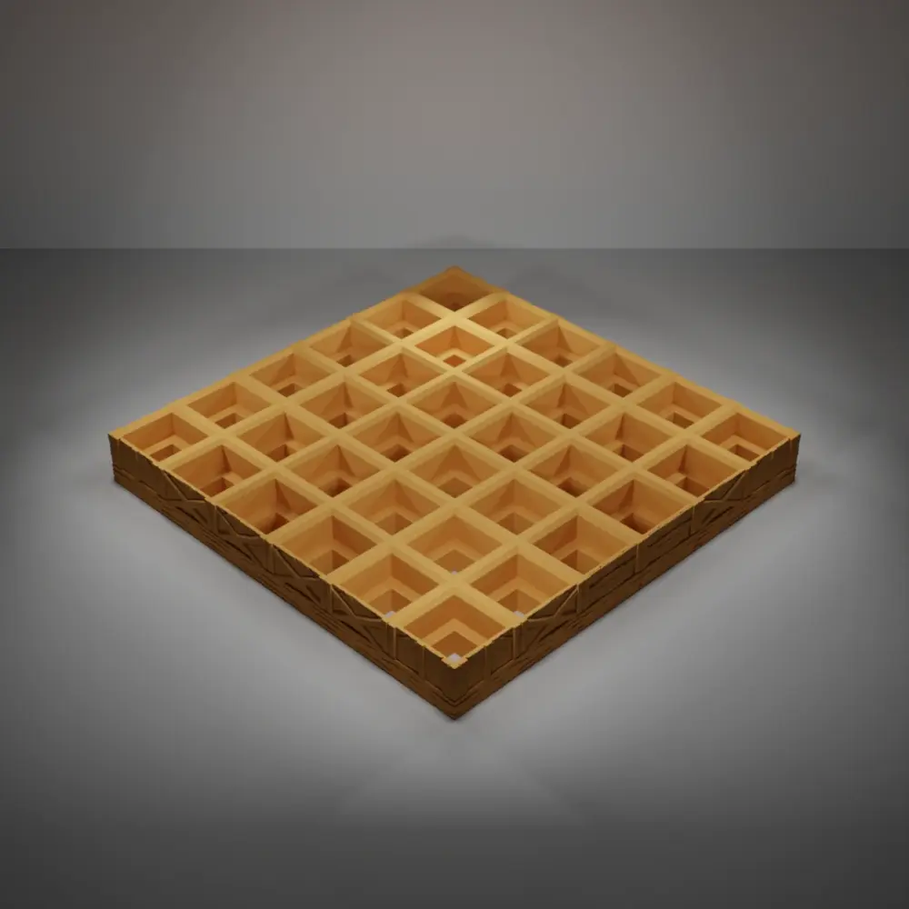 Wood Level Grid 6X6 - Medieval Town Part 1 - Grid
