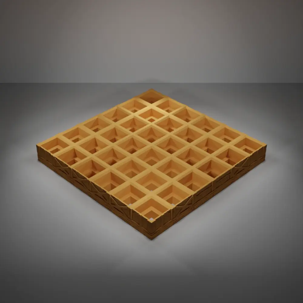 Wood Level Grid 6X6 - Medieval Town Part 1 - Grid