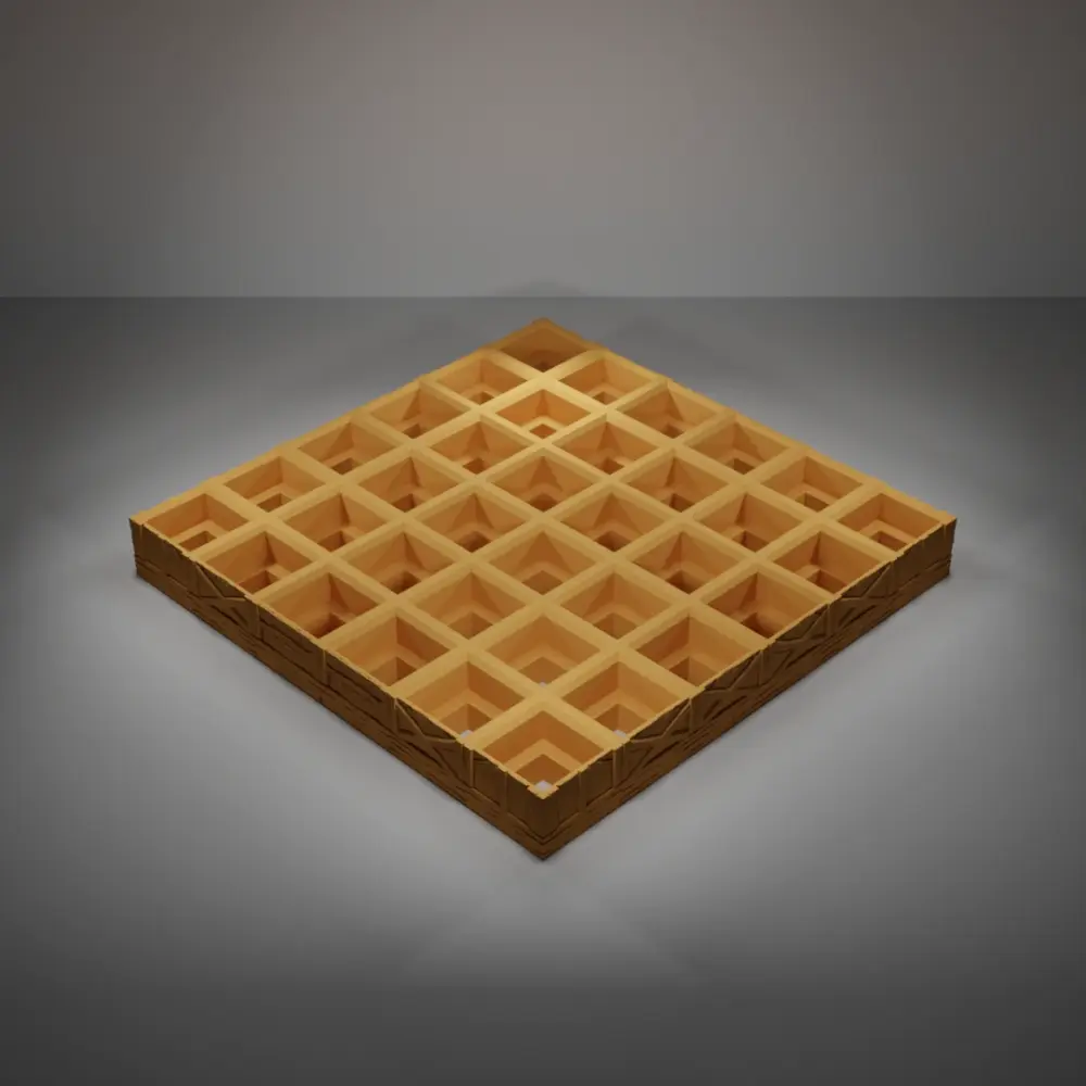 Wood Level Grid 6X6 - Medieval Town Part 1 - Grid