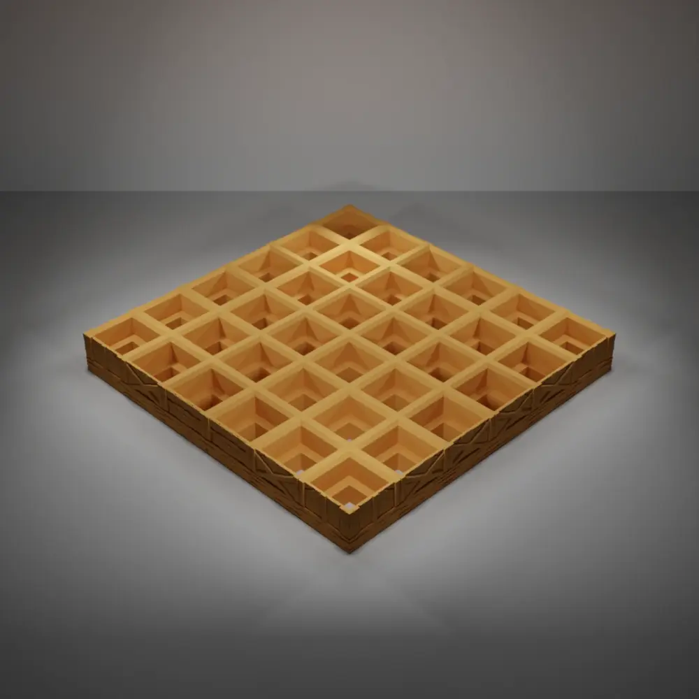 Wood Level Grid 6X6 - Medieval Town Part 1 - Grid