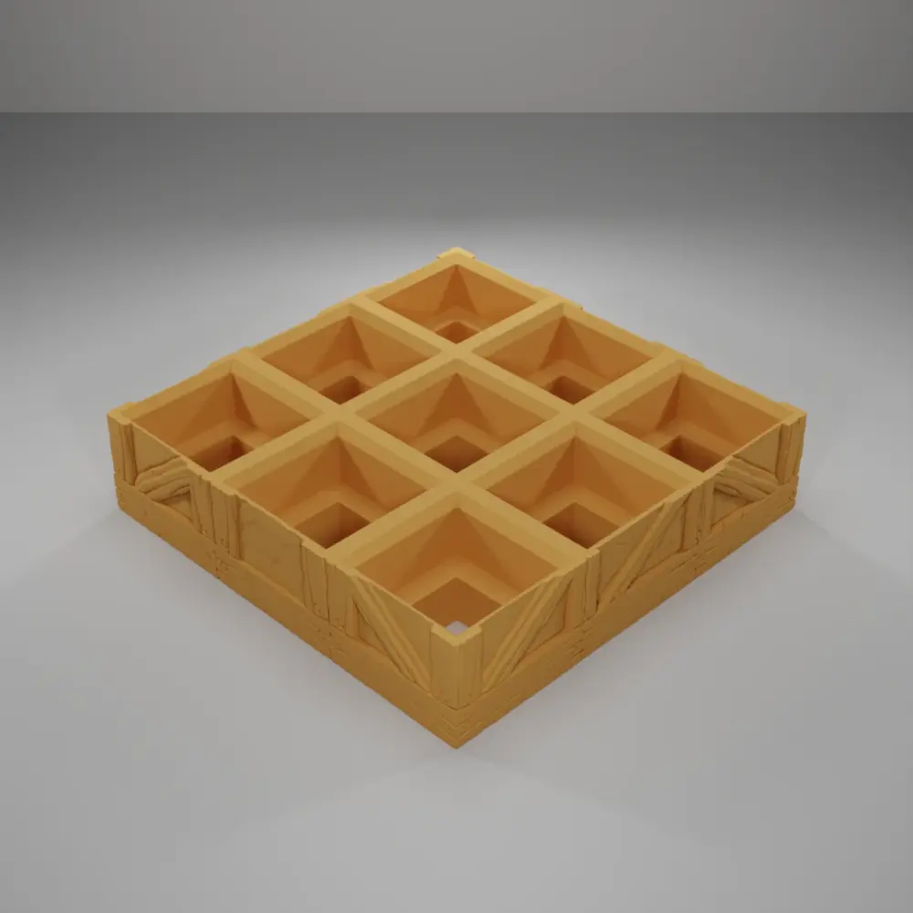 Wood 2 Level Grid 3X3 - Medieval Town Part 1 - Grid