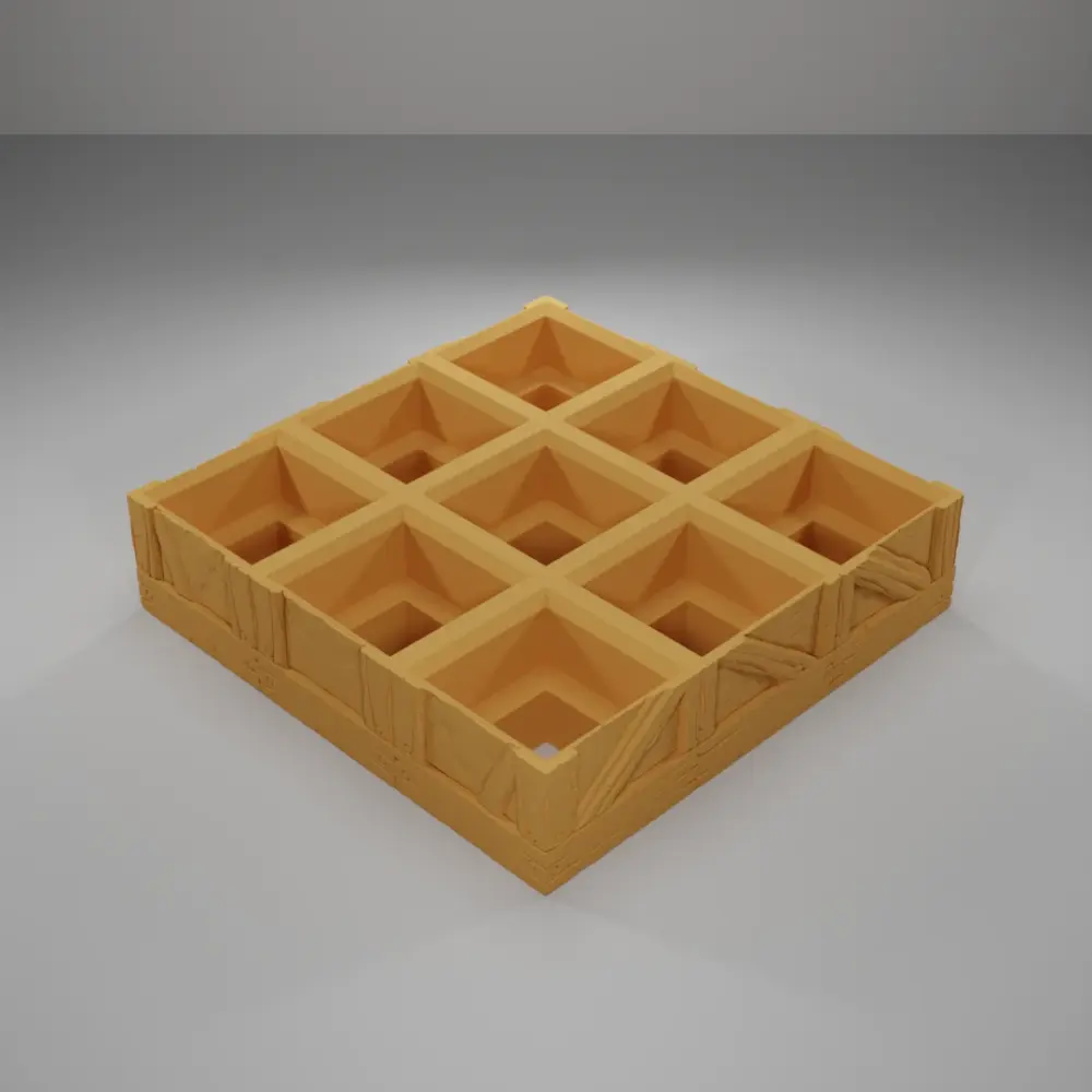 Wood 2 Level Grid 3X3 - Medieval Town Part 1 - Grid