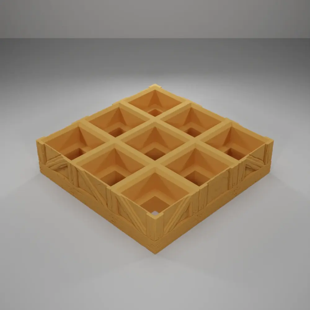Wood 2 Level Grid 3X3 - Medieval Town Part 1 - Grid