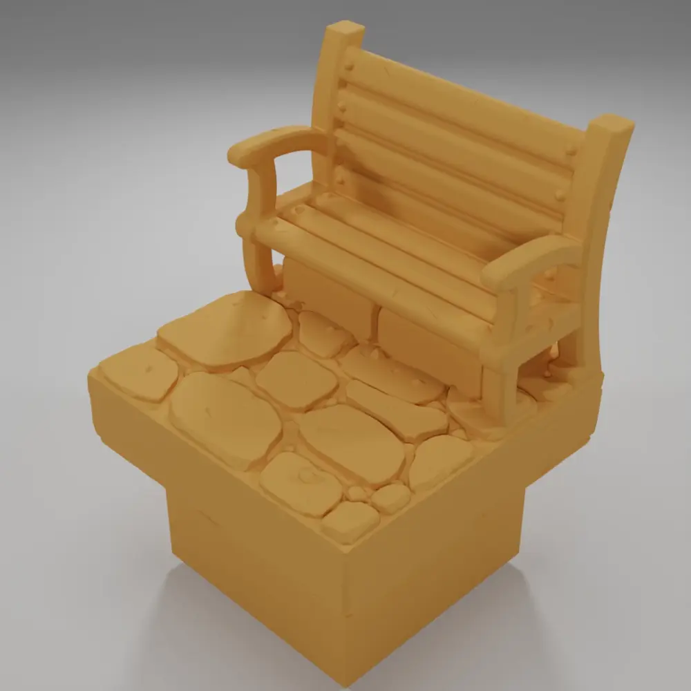 Bench - Medieval Town Part 2 - Dungeon Blocks