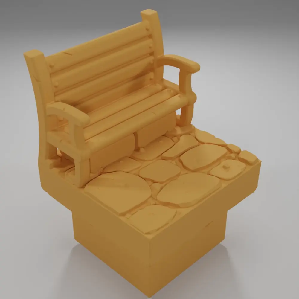 Bench - Medieval Town Part 2 - Dungeon Blocks