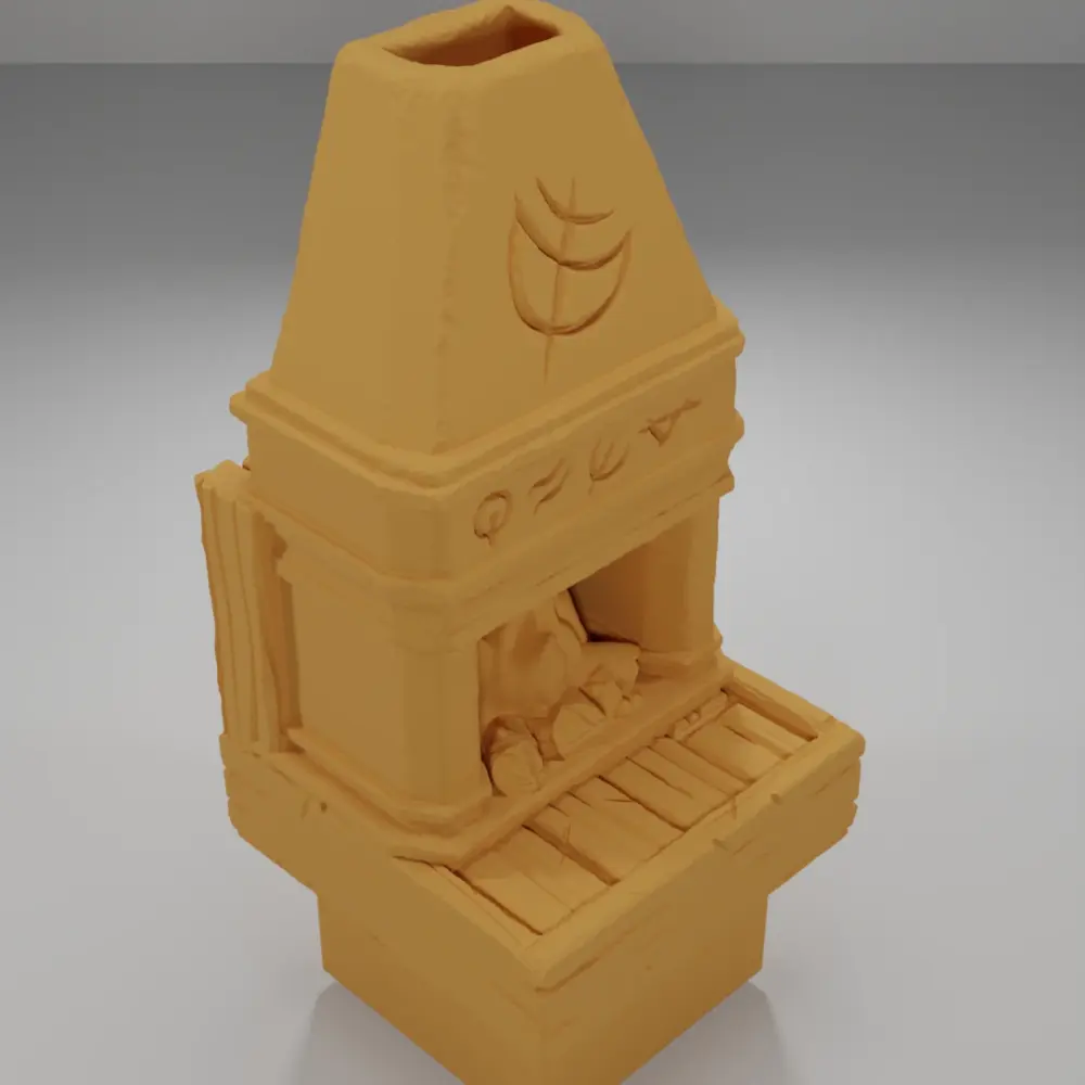 Lit Magic Fireplace - Medieval Town Part 2 - Dungeon Blocks
