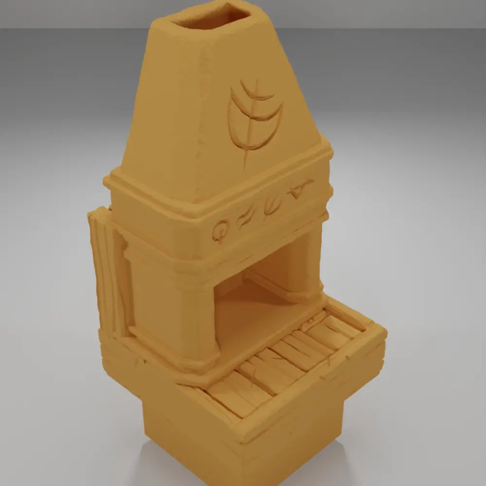 Unlit Magic Fireplace - Medieval Town Part 2 - Dungeon Blocks