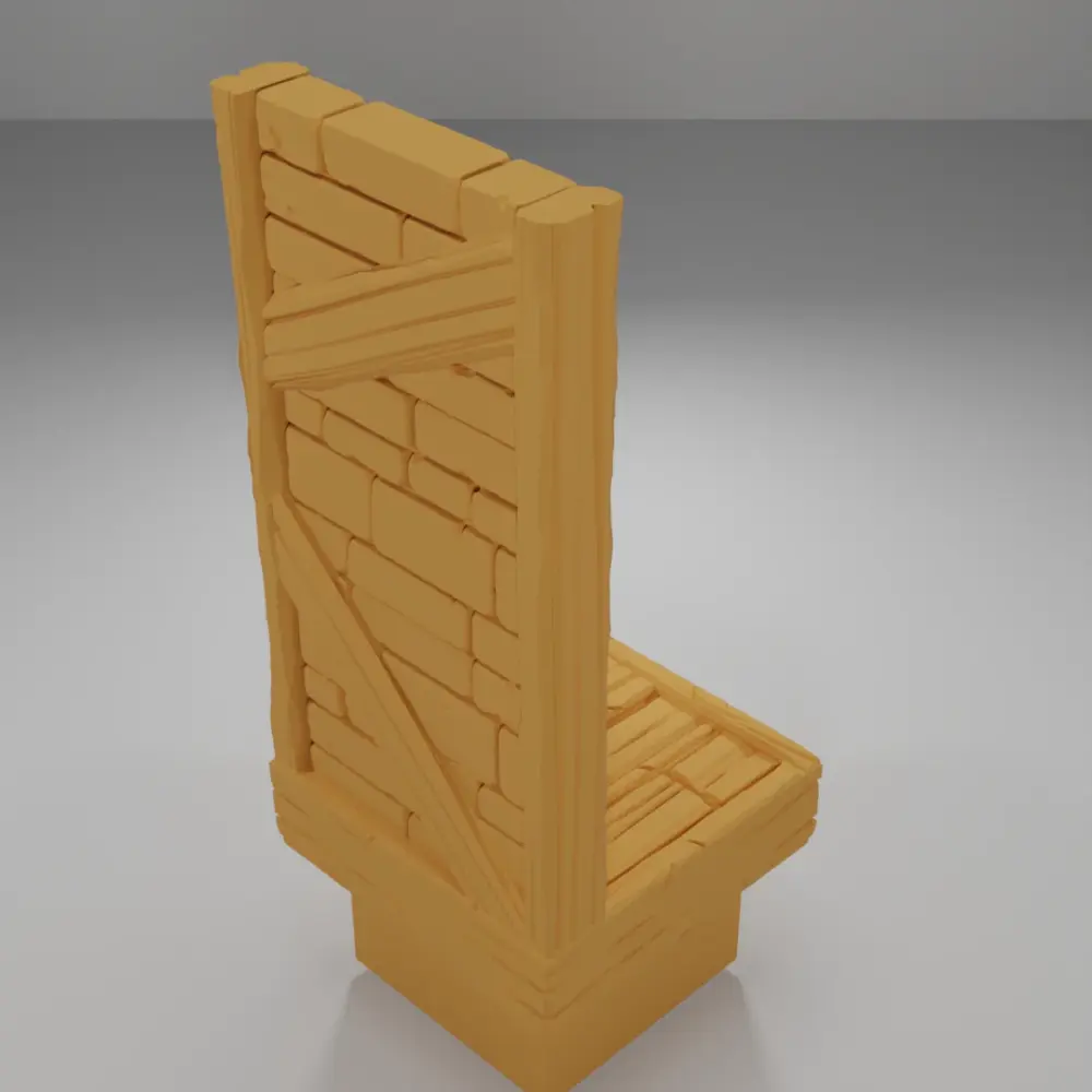 Tall Wall Wooden Plank 2 - Medieval Town Part 2 - Dungeon Blocks