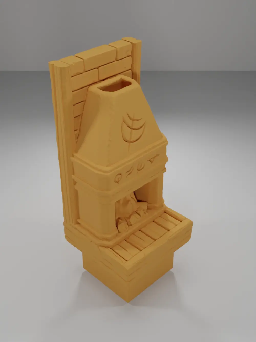 Tall Lit Magic Fireplace - Medieval Town Part 2 - Dungeon Blocks