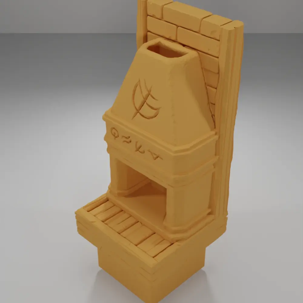 Tall Unlit Magic Fireplace - Medieval Town Part 2 - Dungeon Blocks