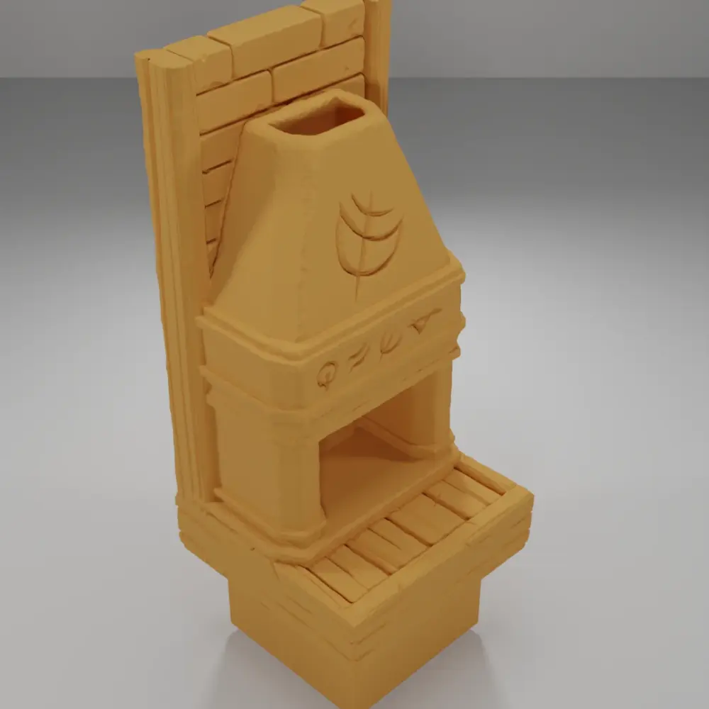 Tall Unlit Magic Fireplace - Medieval Town Part 2 - Dungeon Blocks