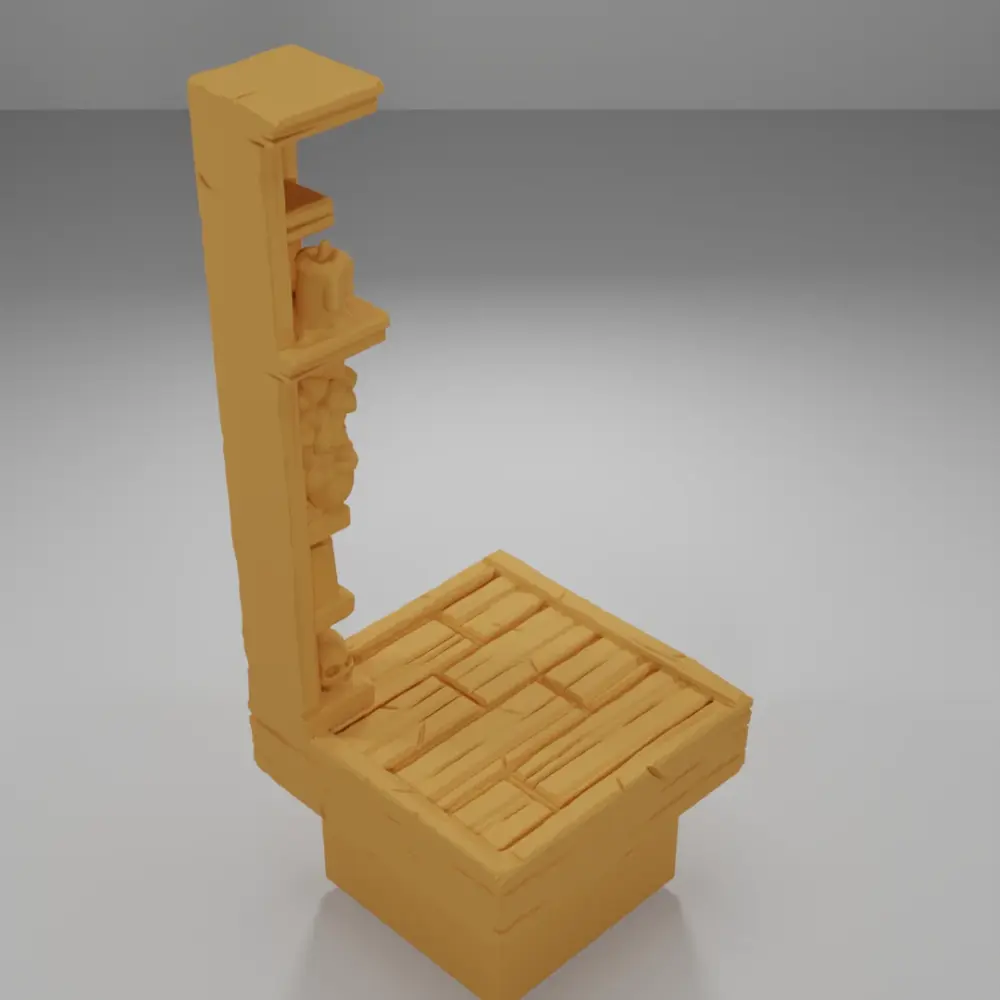 Tall Decorative Library Corner - Medieval Town Part 2 - Dungeon Blocks