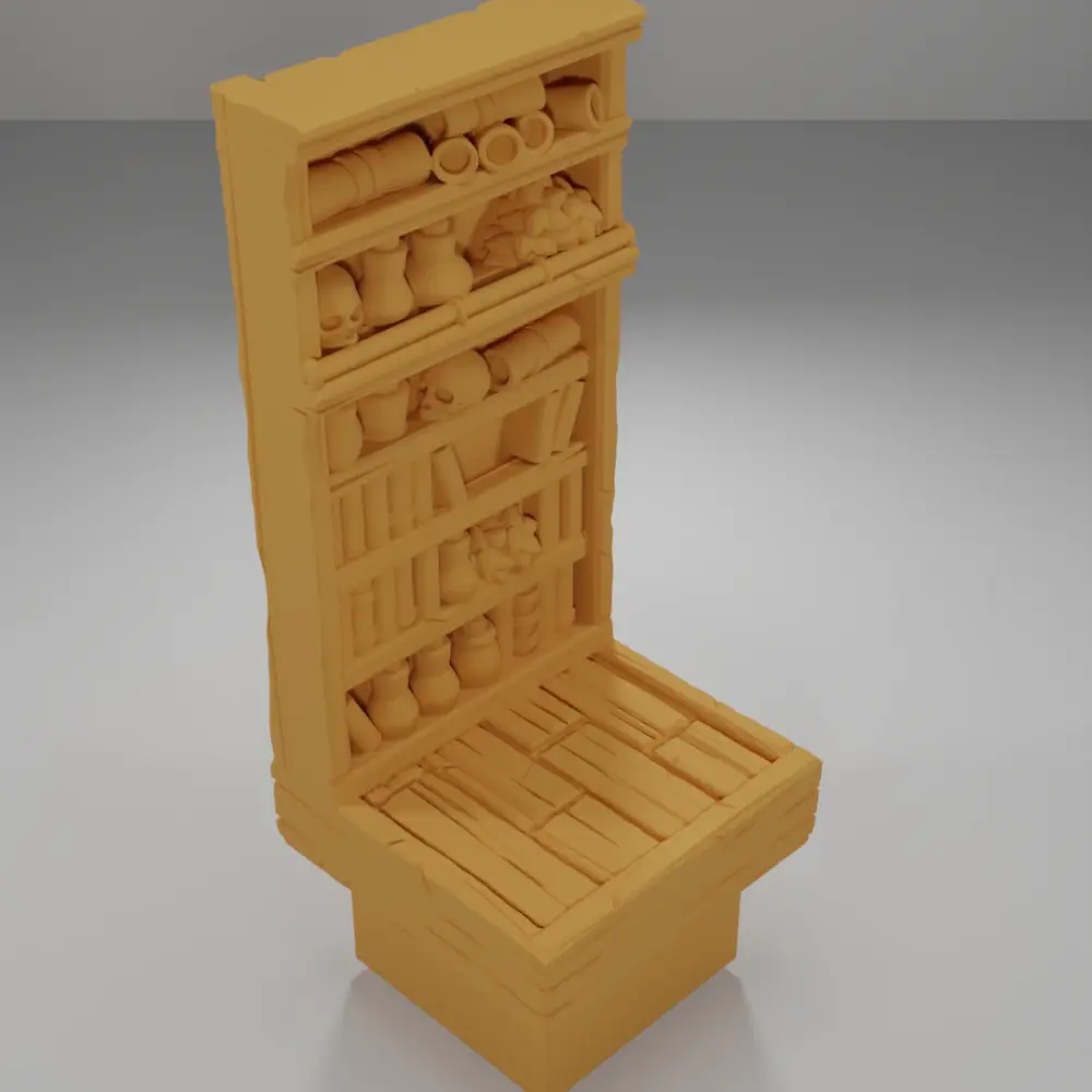 Tall Decorative Library 2 - Medieval Town Part 2 - Dungeon Blocks