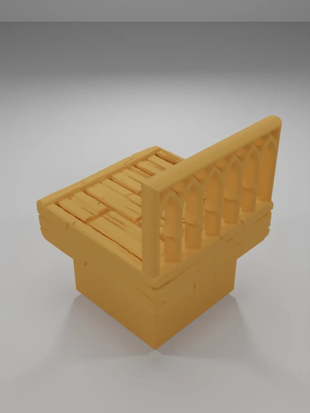 Librairy Balcony Straight - Medieval Town Part 2 - Dungeon Blocks