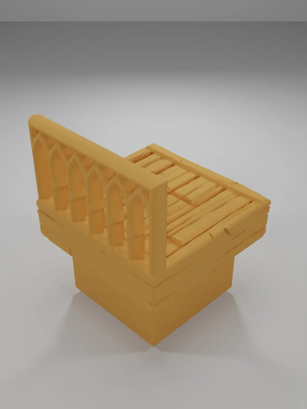 Librairy Balcony Straight - Medieval Town Part 2 - Dungeon Blocks