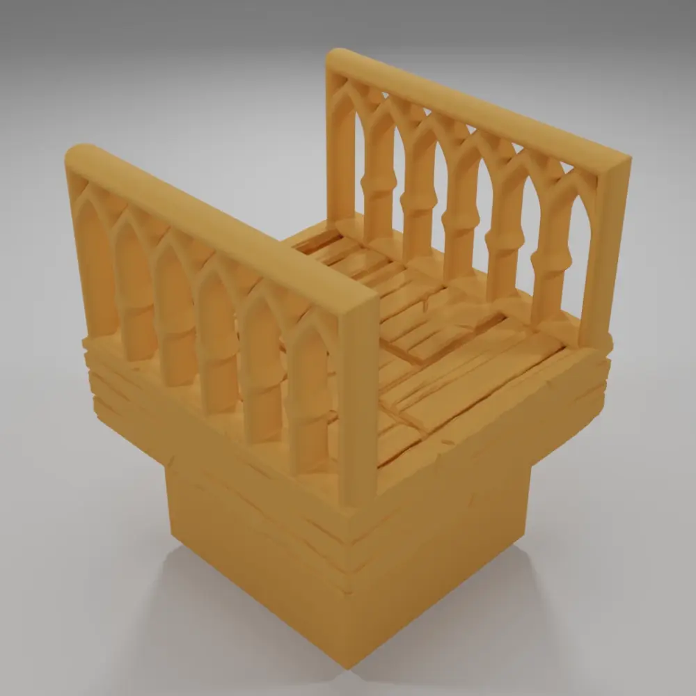 Librairy Balcony Corridor - Medieval Town Part 2 - Dungeon Blocks