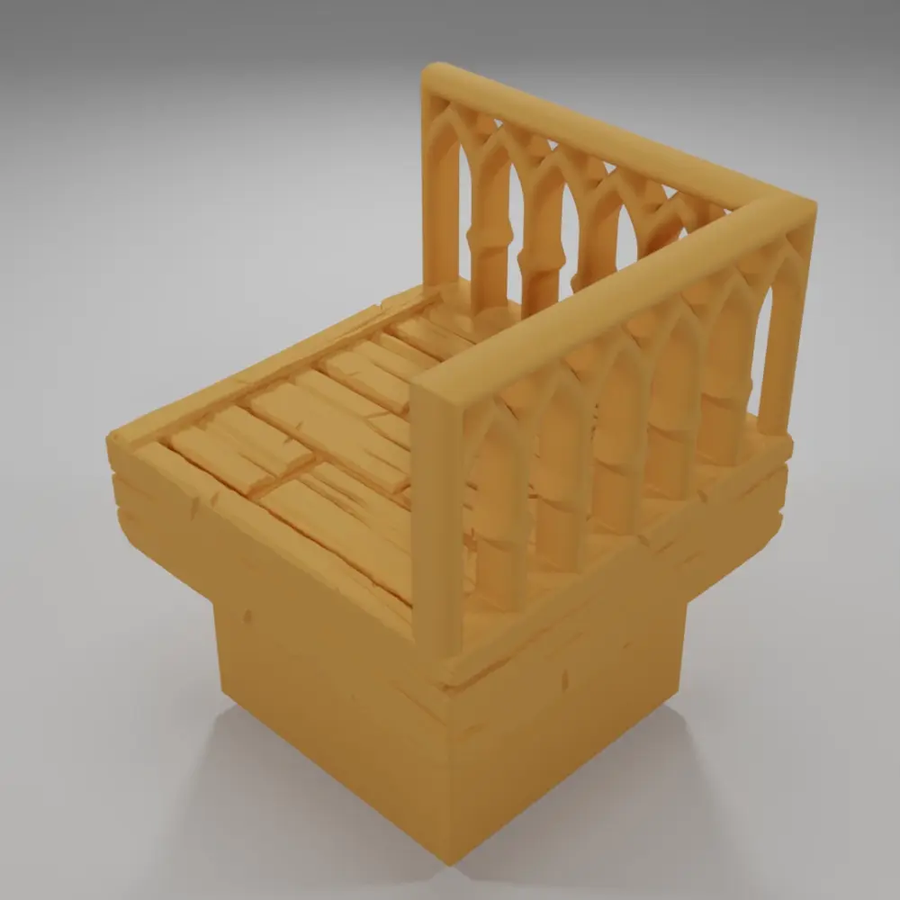 Librairy Balcony Angle - Medieval Town Part 2 - Dungeon Blocks