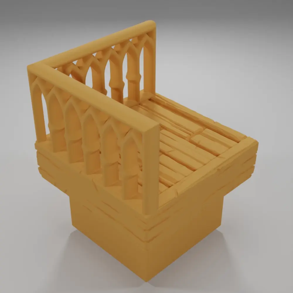 Librairy Balcony Angle - Medieval Town Part 2 - Dungeon Blocks