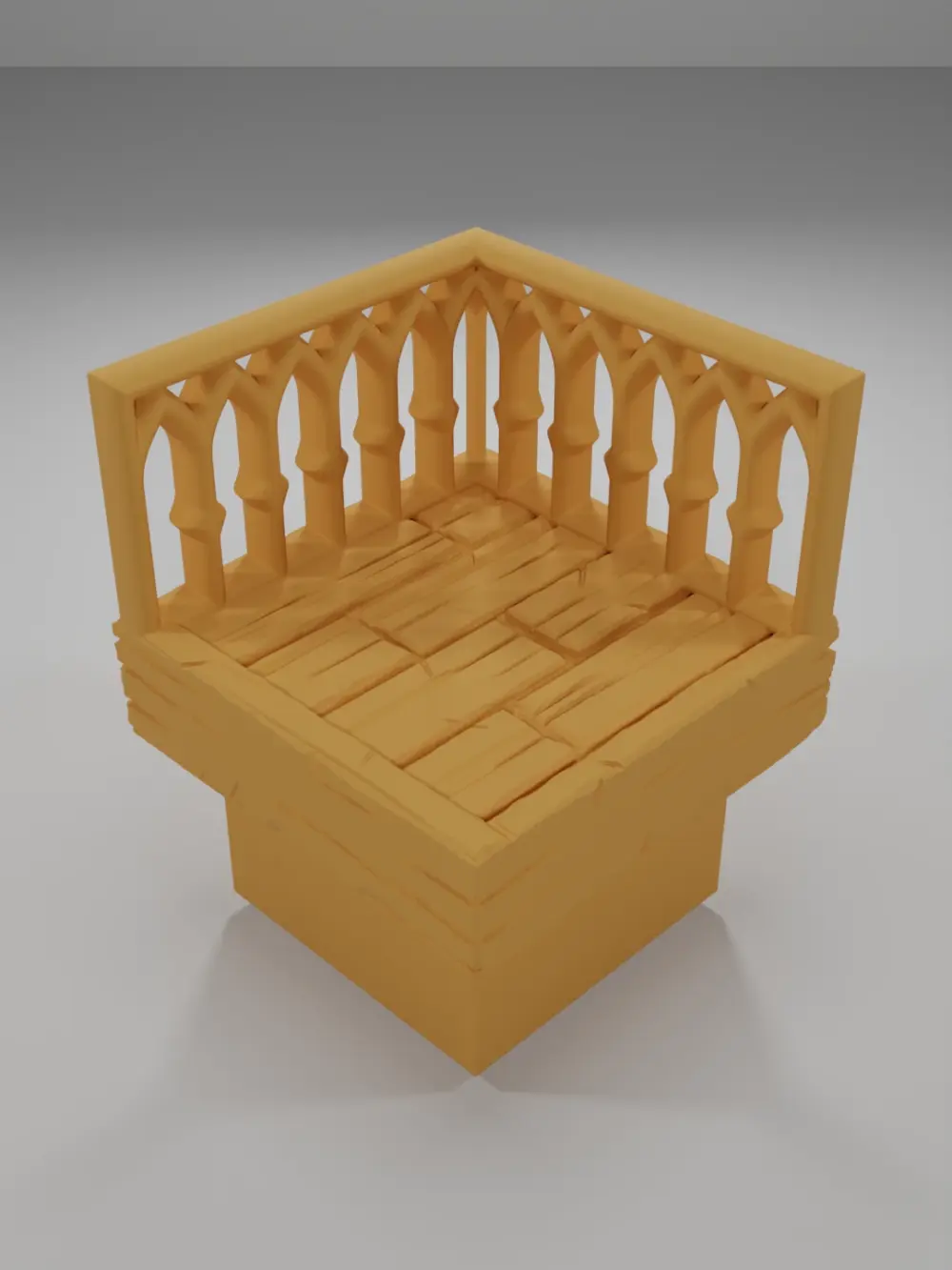 Librairy Balcony Angle - Medieval Town Part 2 - Dungeon Blocks