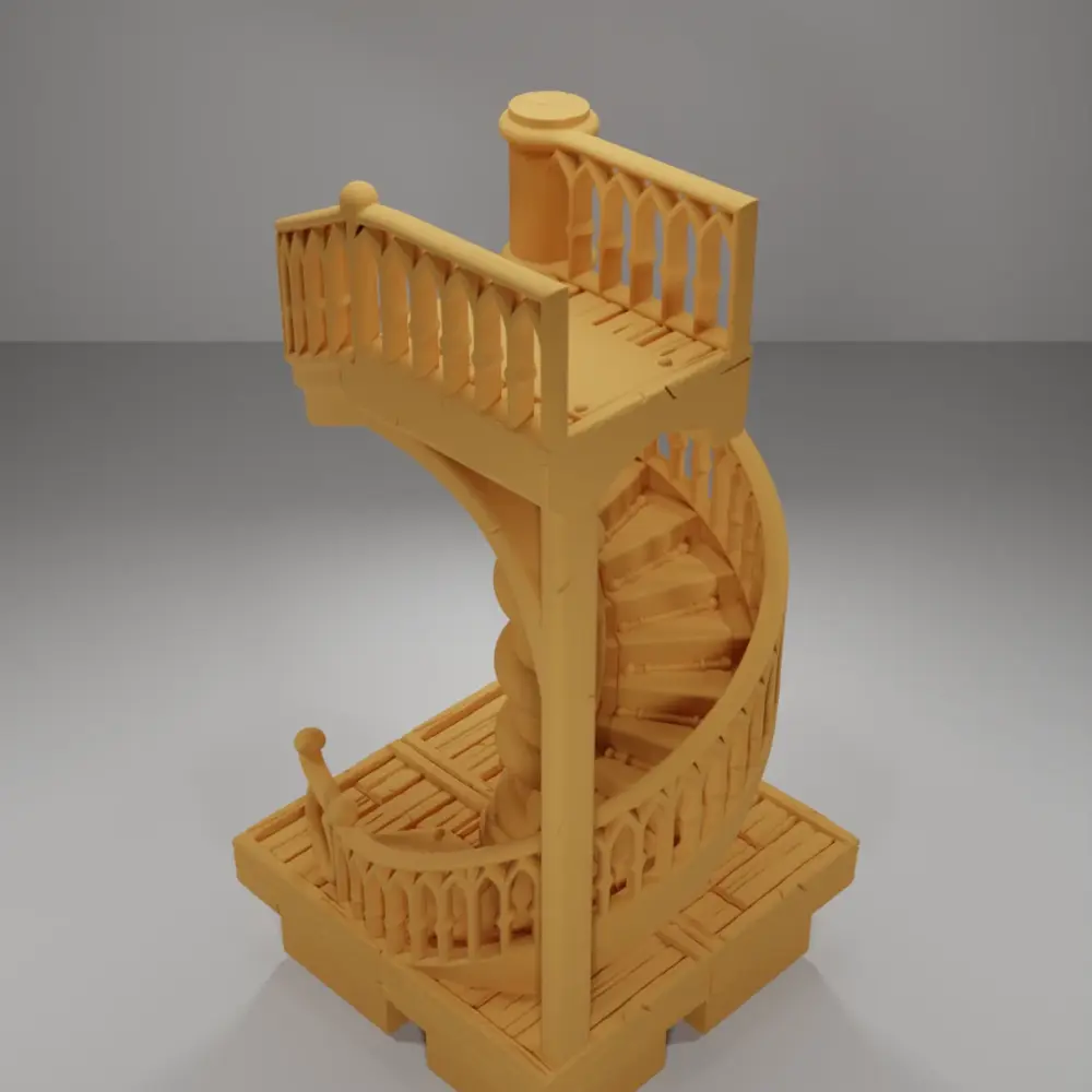 Library Spiral Staircase - Medieval Town Part 2 - Dungeon Blocks