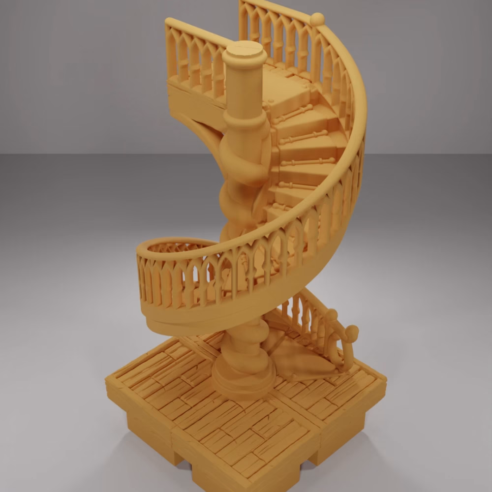 Library Spiral Staircase - Medieval Town Part 2 - Dungeon Blocks