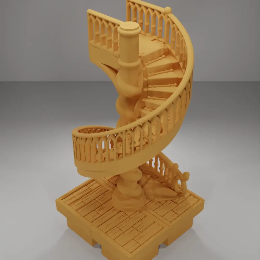Library Spiral Staircase - Medieval Town Part 2 - Dungeon Blocks
