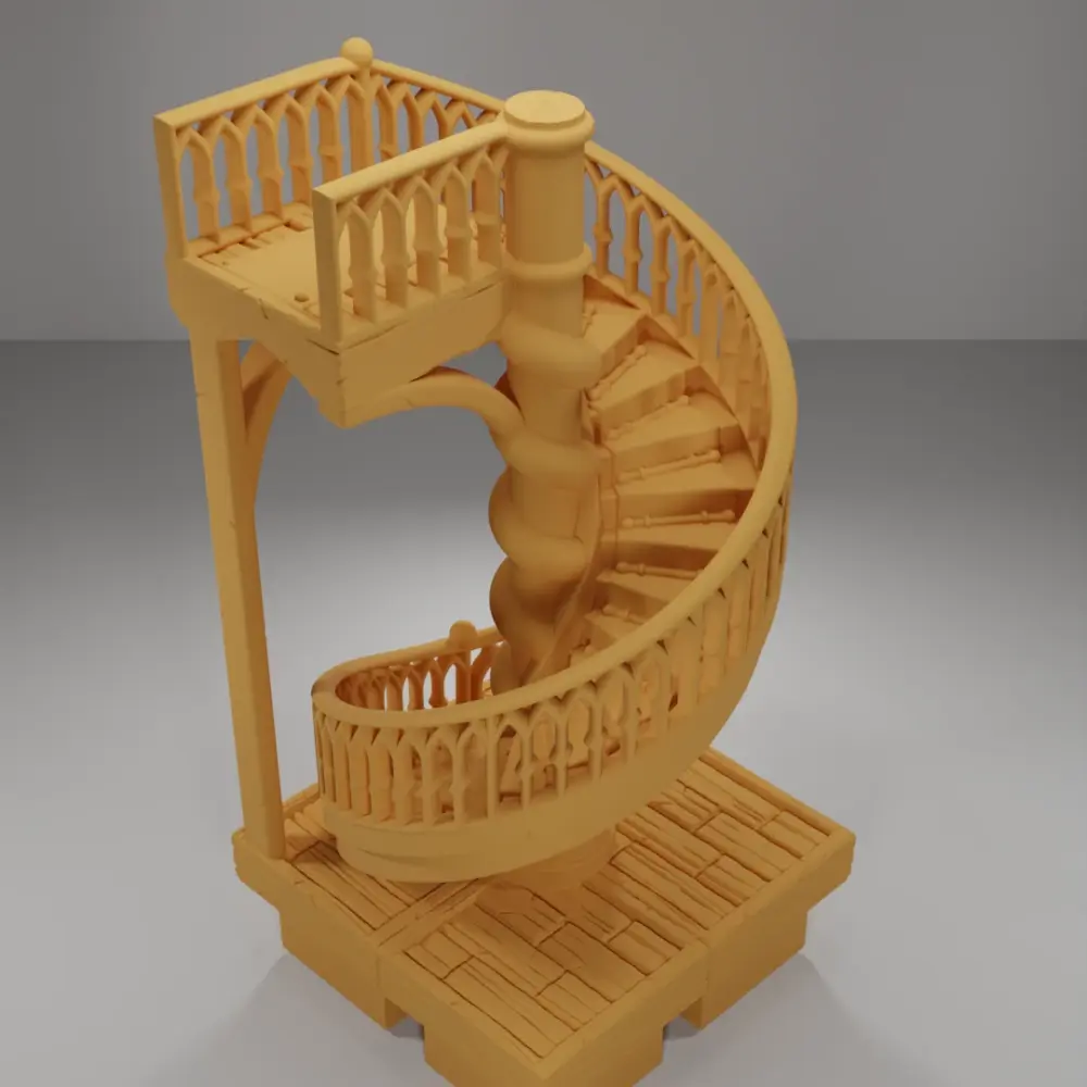 Library Spiral Staircase - Medieval Town Part 2 - Dungeon Blocks