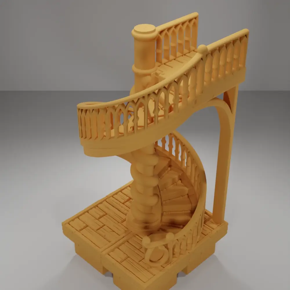 Library Spiral Staircase - Medieval Town Part 2 - Dungeon Blocks