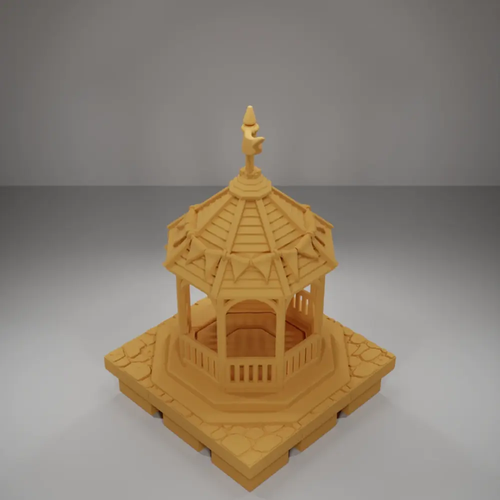 Gazebo With Flags - Medieval Town Part 2 - Dungeon Blocks