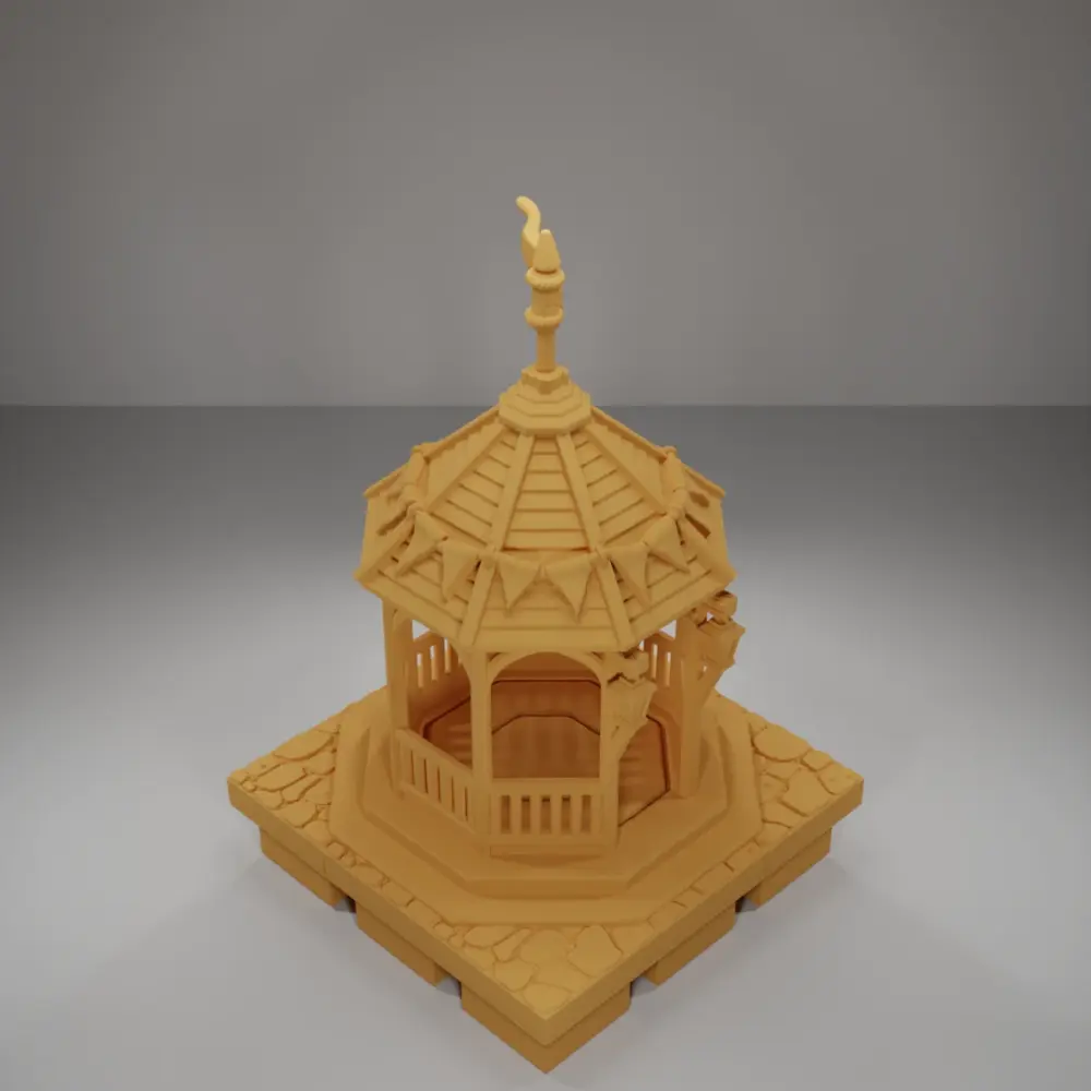 Gazebo With Flags - Medieval Town Part 2 - Dungeon Blocks