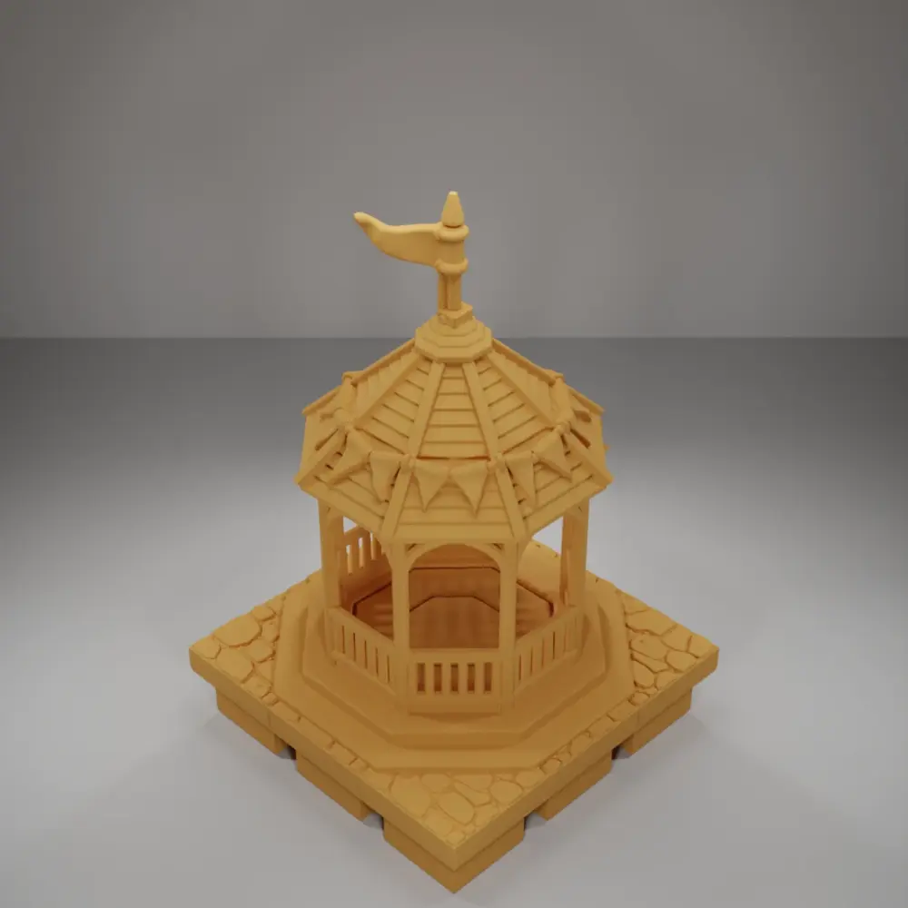Gazebo With Flags - Medieval Town Part 2 - Dungeon Blocks