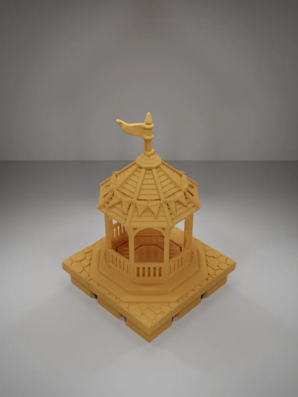 Gazebo With Flags - Medieval Town Part 2 - Dungeon Blocks