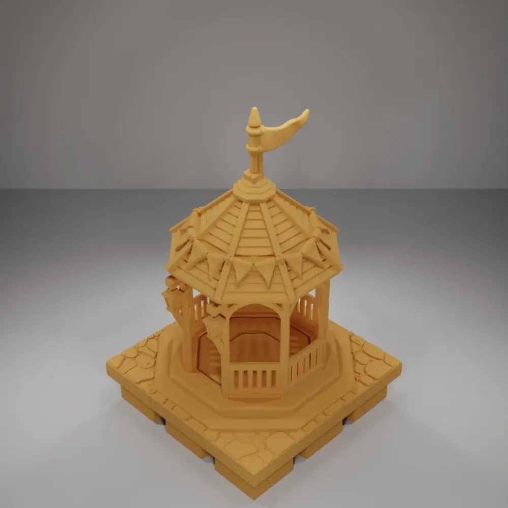 Gazebo With Flags - Medieval Town Part 2 - Dungeon Blocks