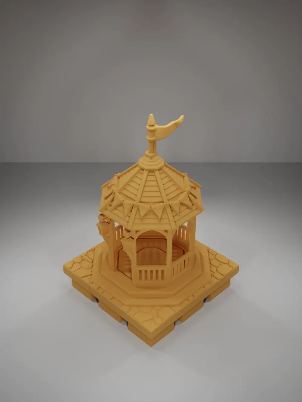 Gazebo With Flags - Medieval Town Part 2 - Dungeon Blocks