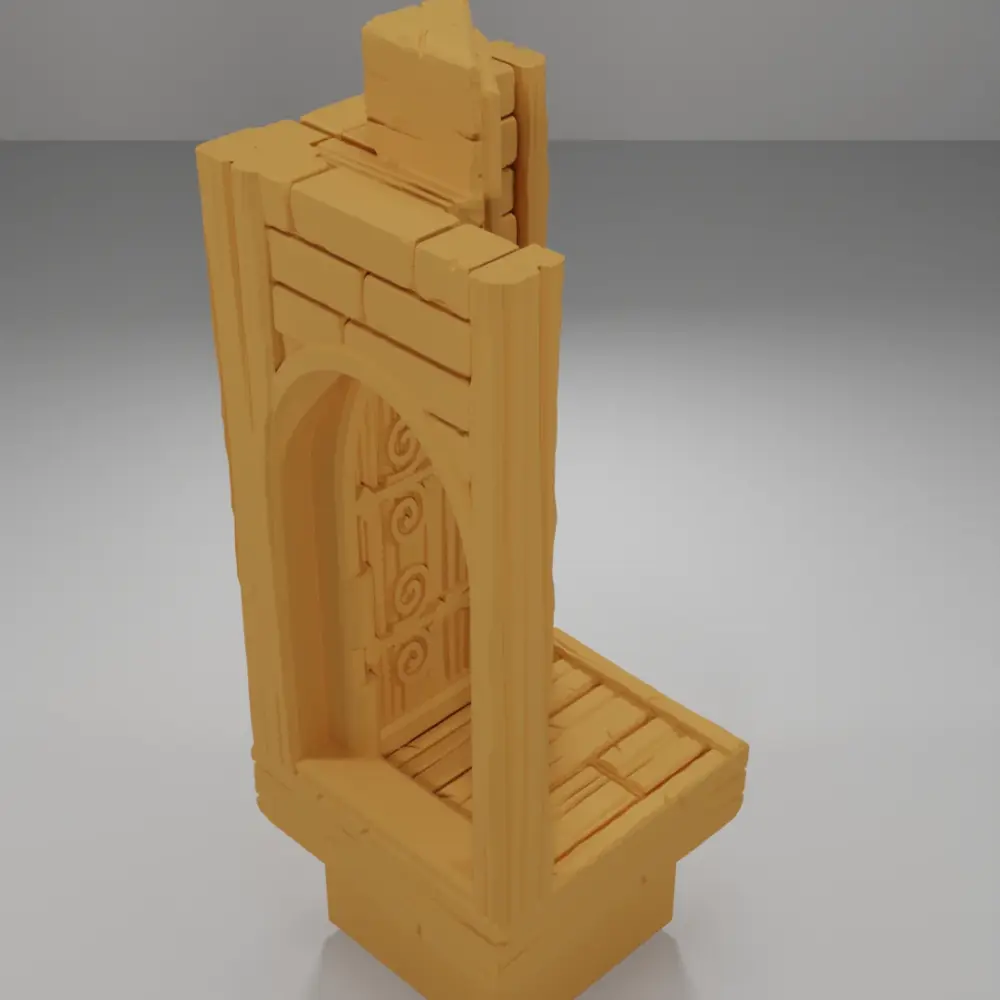 Tall Door Right Open - Medieval Town Part 2 - Dungeon Blocks