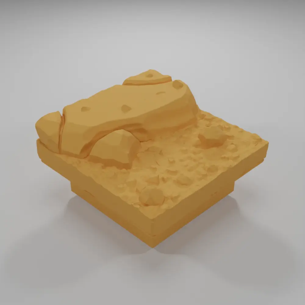 Dirt Ground Rock Straight 1 - Ramparts & Ruins - Dungeon Blocks