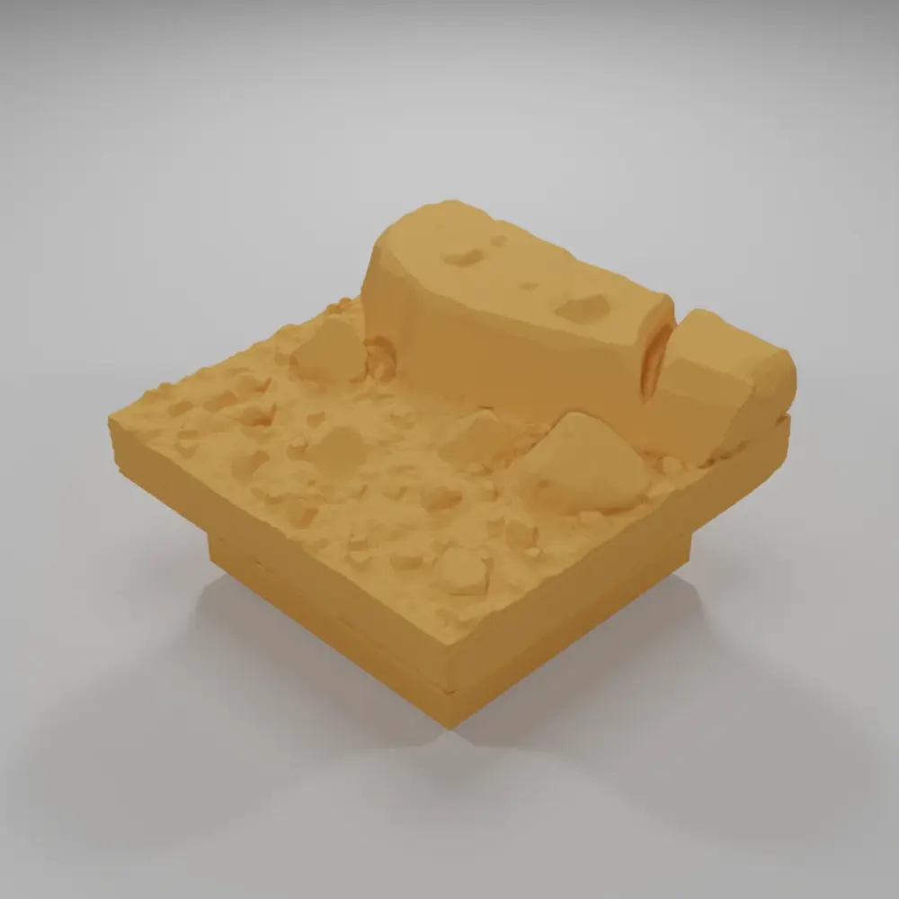 Dirt Ground Rock Straight 2 - Ramparts & Ruins - Dungeon Blocks