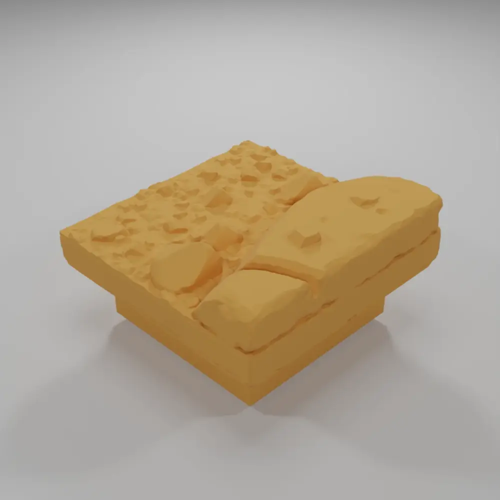 Dirt Ground Rock Straight 2 - Ramparts & Ruins - Dungeon Blocks