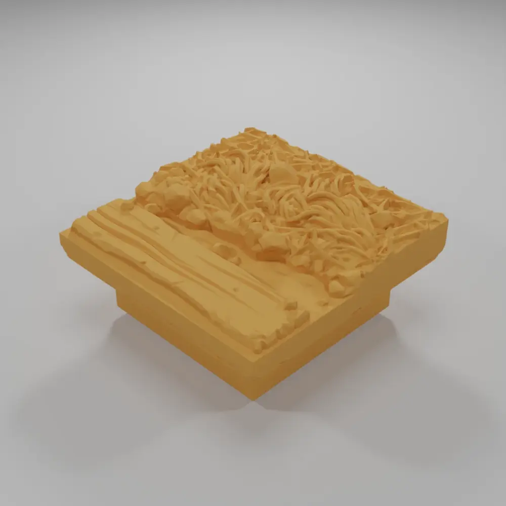 Water Straight Wooden Plank - Ramparts & Ruins - Dungeon Blocks
