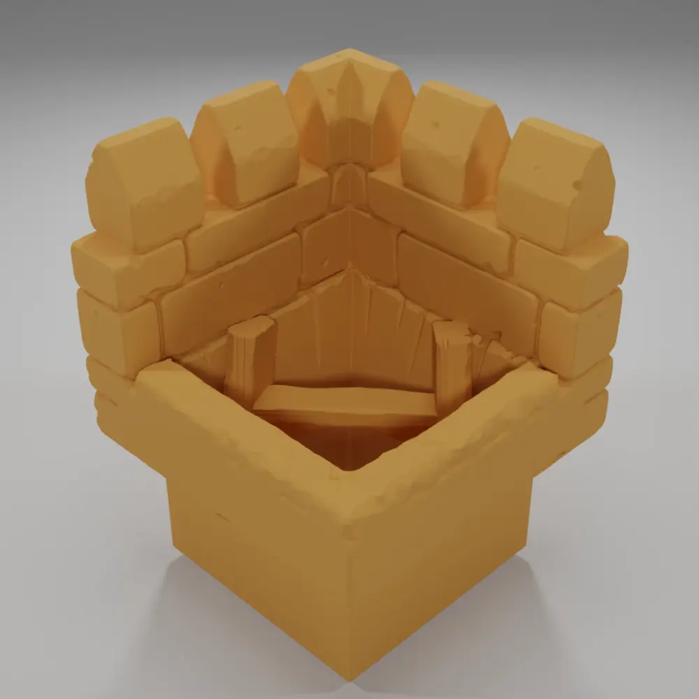 Rampart Angle Ladder Down - Ramparts & Ruins - Dungeon Blocks