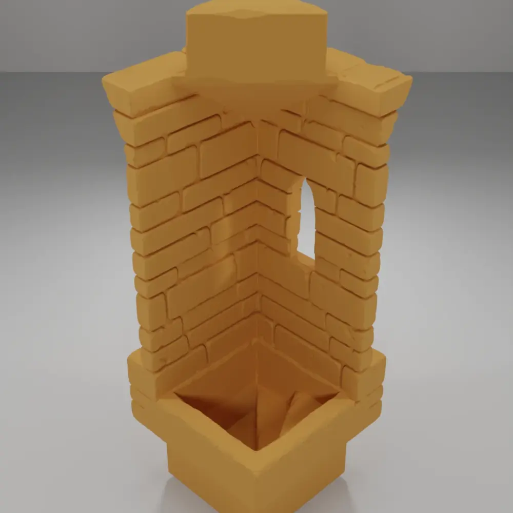 Tall Beveled Stairs Down - Ramparts & Ruins - Dungeon Blocks