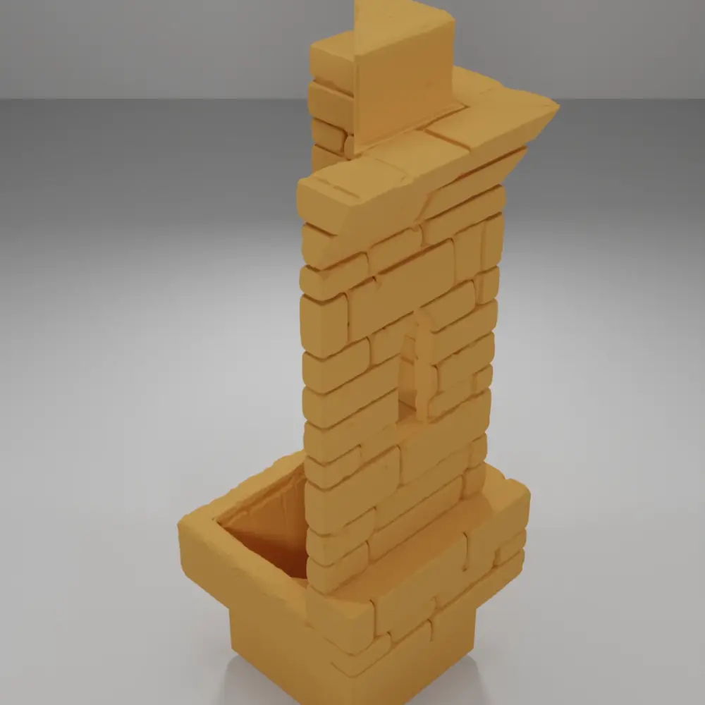 Tall Beveled Stairs Down - Ramparts & Ruins - Dungeon Blocks