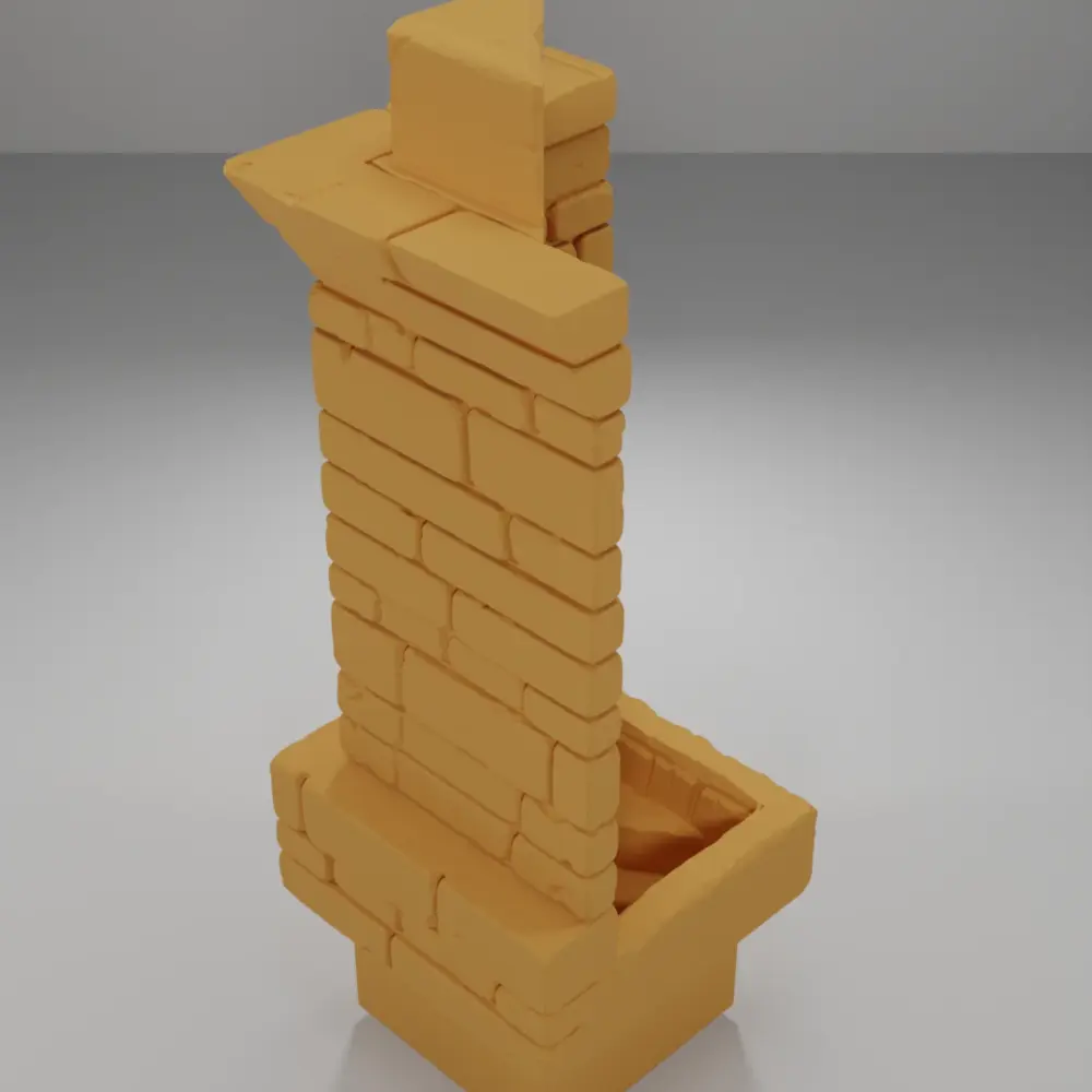 Tall Beveled Stairs Down - Ramparts & Ruins - Dungeon Blocks