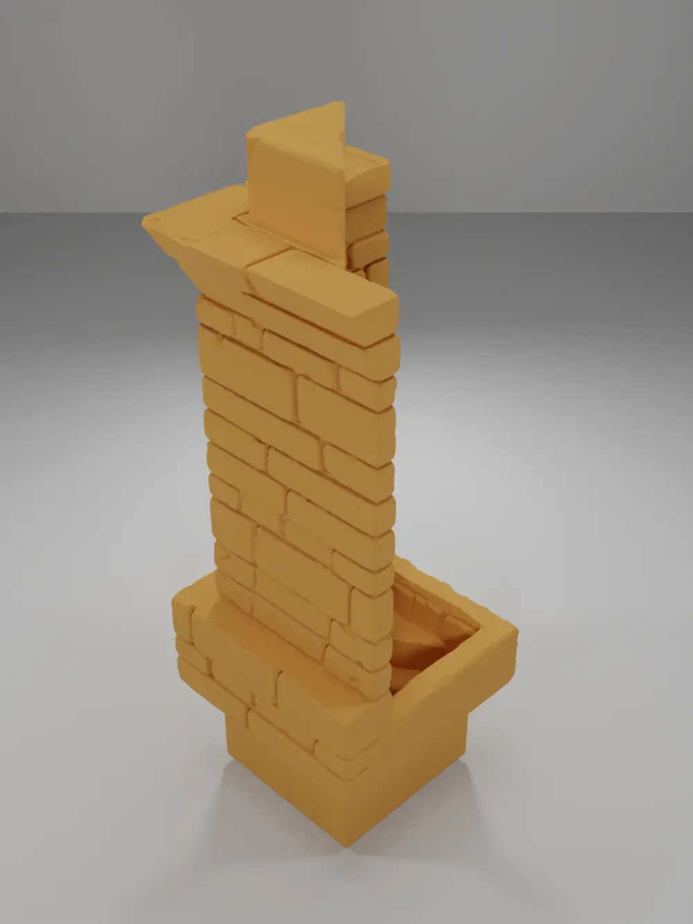 Tall Beveled Stairs Down - Ramparts & Ruins - Dungeon Blocks