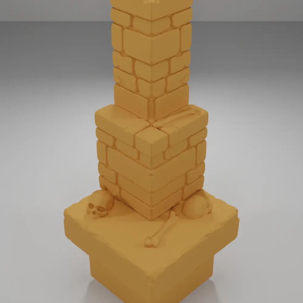 Buttress Angle Skulls - Ramparts & Ruins - Dungeon Blocks